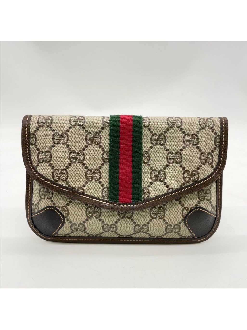 Gucci Beige Gg Pvc/Leather Pouch